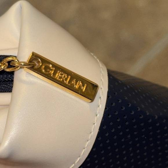 Guerlain Paris Cosmetic Make-up Skincare Bag Travel Pouch Navy Blue White Vinyl - Picture 2 of 14